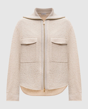 Moncler Beige jacket with wool K20932F00022597TE