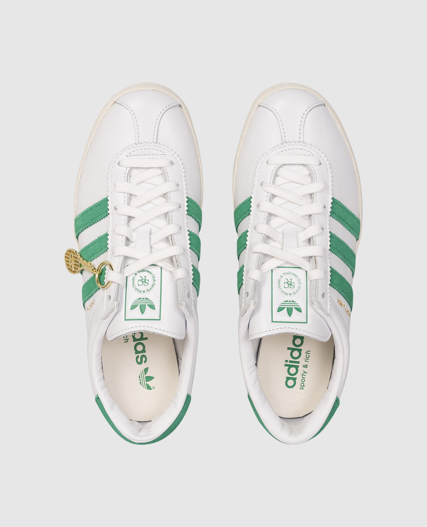 White suede sneakers S&R Blanc Sporty & Rich 4