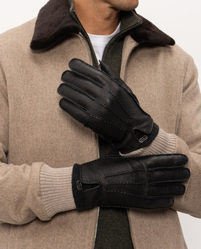 Agnona Blue leather gloves MY10U201K1213