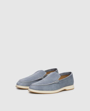 Enrico Mandelli Blue suede loafers 0YACHT7415