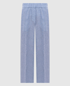 Peserico Blue linen pants P0412402600