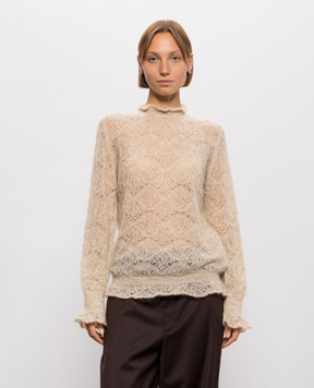 Solotre Beige openwork sweater M3AC0043