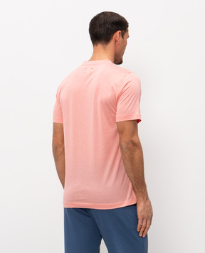 Kiton Pink T-shirt with embroidered logo UMK1274