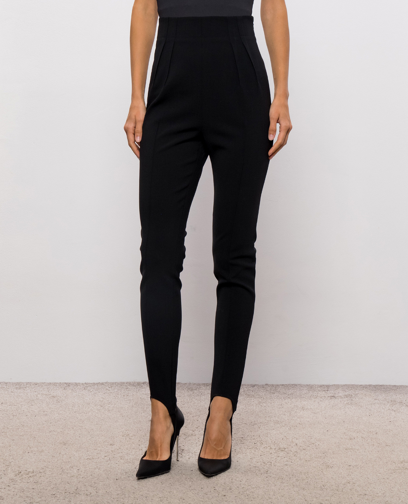 Black wool pants with stripes Thierry Mugler 3