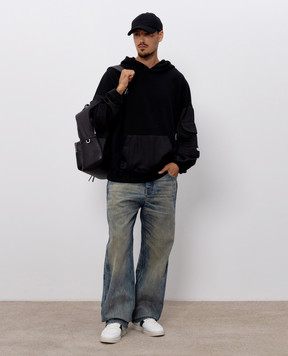 Balmain Black hoodie HH1JT280BD59