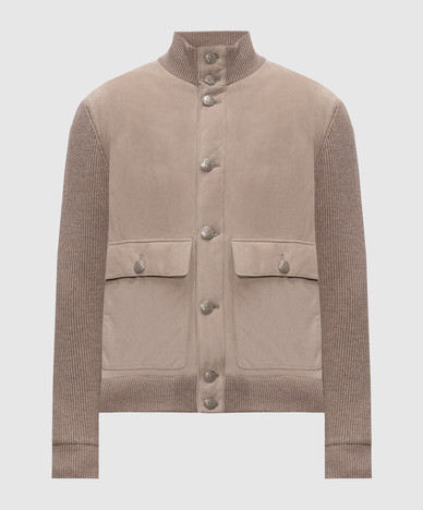 Beige combination jacket
