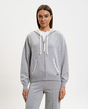 Twinset Grey sports jacket with logo 261LL3MBB