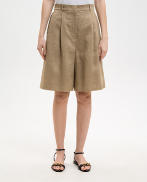 Max Mara Brown linen CARAVAN Bermuda shorts MSTCARAVAN