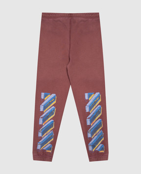 Off-White Children's pink joggers with print 44BCH001F26F001