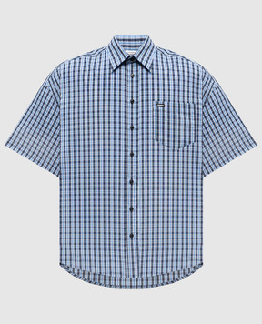 Vetements Checked shirt with logo patch ME76SH043N