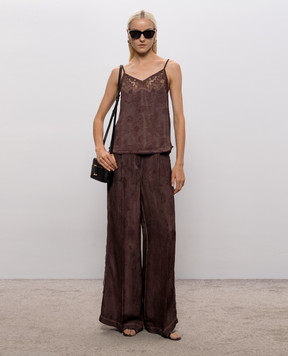 Max & Co Brown FILTRO top with lace MCOFILTRO