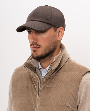 Peserico Brown wool and cashmere cap R76061C006717