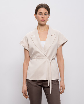 Peserico White short-sleeved jacket S03036A01955