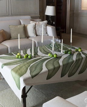 TESSITURA TOSCANA TELERIE Gray linen tablecloth TAMARINDO NT250061080037