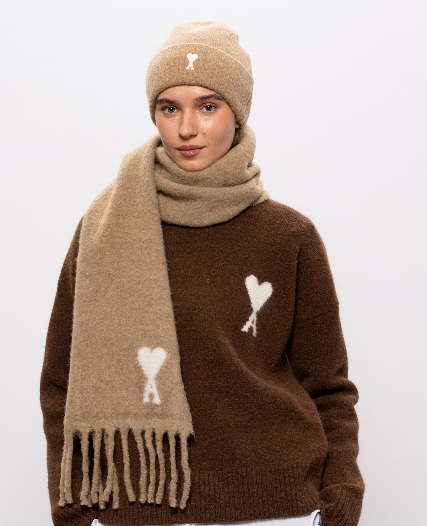 Beige alpaca wool hat Ami Paris 2