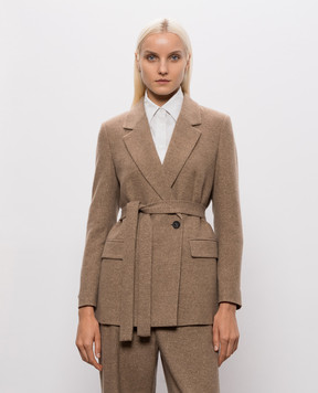Peserico Brown double-breasted wool jacket S01250A04314