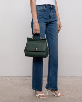 Dolce&Gabbana Green leather bag Sicily BB6002B1001