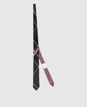 Thom Browne Black silk tie with pattern MNL078KY4003