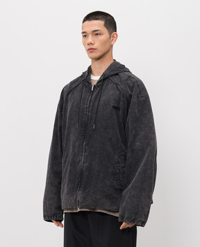 Juun.j Black jacket with a worn effect JC6264P015
