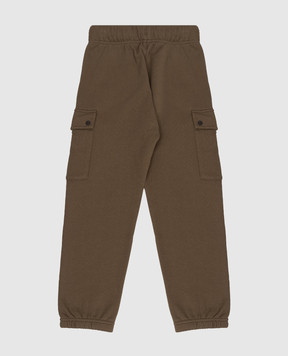 C.P. Company Kids' Khaki Cargo Joggers with Logo Patch CMP00ZLCA6948