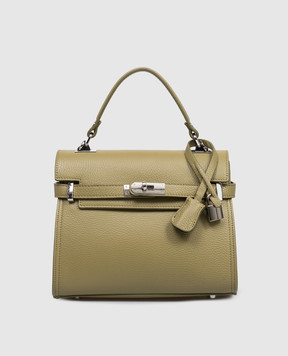Gianni Notaro DOLLARO khaki leather satchel bag 099DOLLARONIKELц