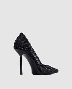 Le Silla Gilda black shoes with crystals 4190E090BXPPSSM