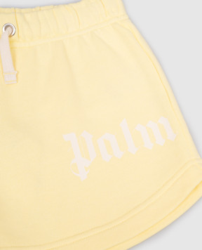Palm Angels Children's yellow shorts with logo print PGCI005S26FLE002