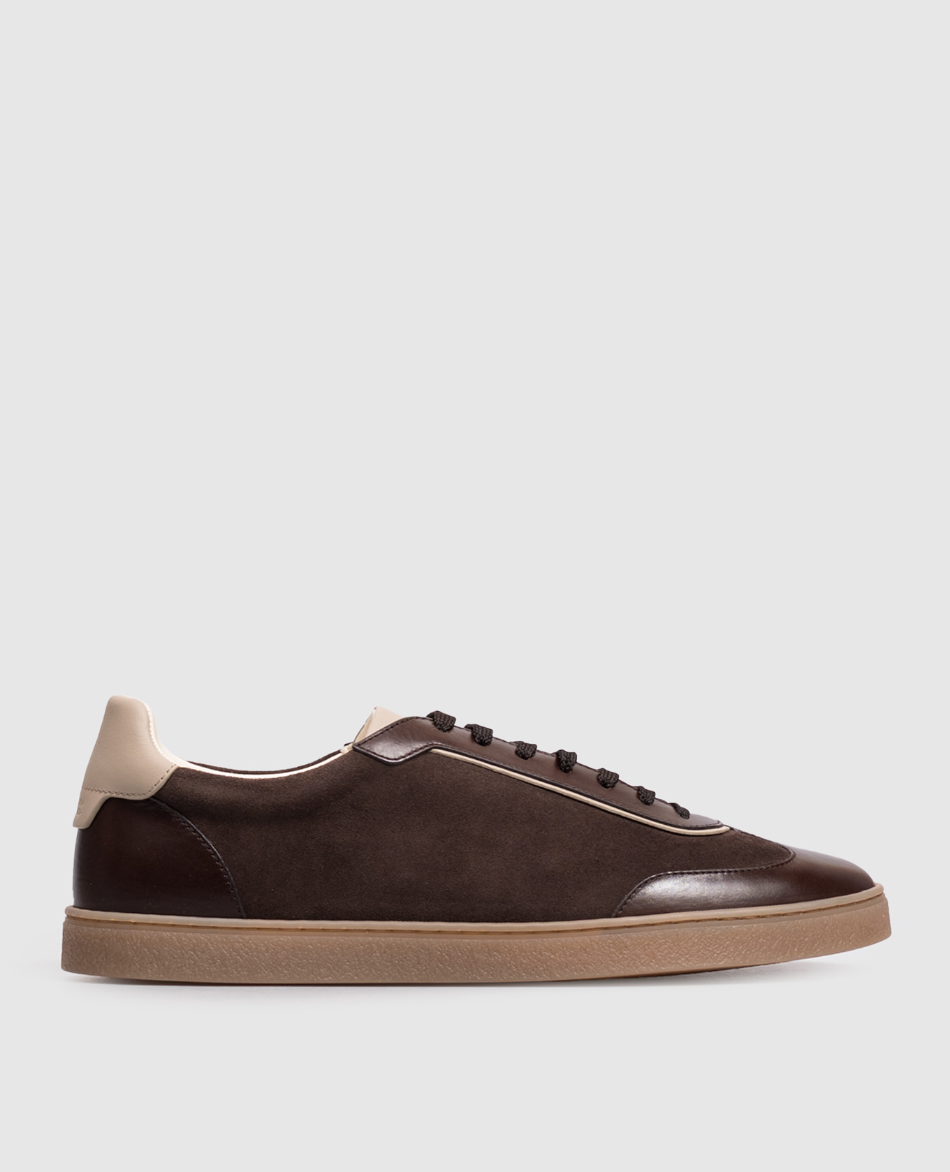 Brown suede sneakers with emblem