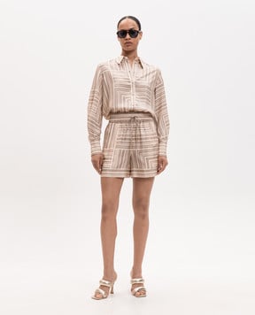 JOSEPH Laven beige silk shorts JF009886