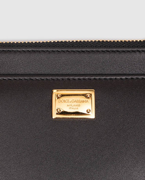 Dolce&Gabbana Black leather cardholder with logo BI1261A9S25