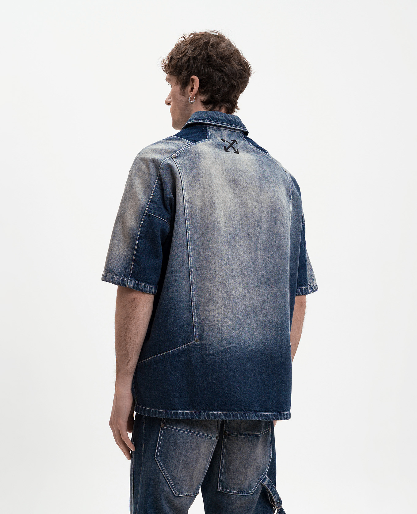 Blue denim shirt with a worn effect Off-White 4