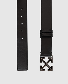 Off-White Black leather Arrow belt with contrast print OMRB14GS26LEA003
