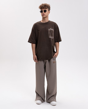 AMIRI Brown T-shirt with branded print AM426JR004
