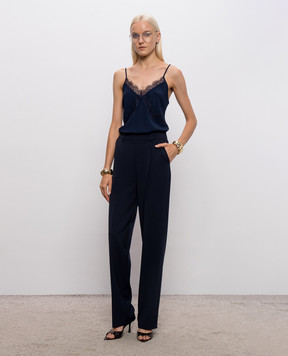 Twinset Blue pants with textured logo 262TF2014
