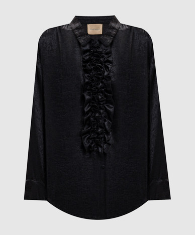 Bilancia Bis black blouse with ruffles