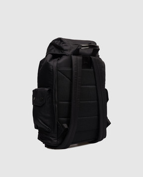 Juun.j Black backpack with logo patch JC62D4P015