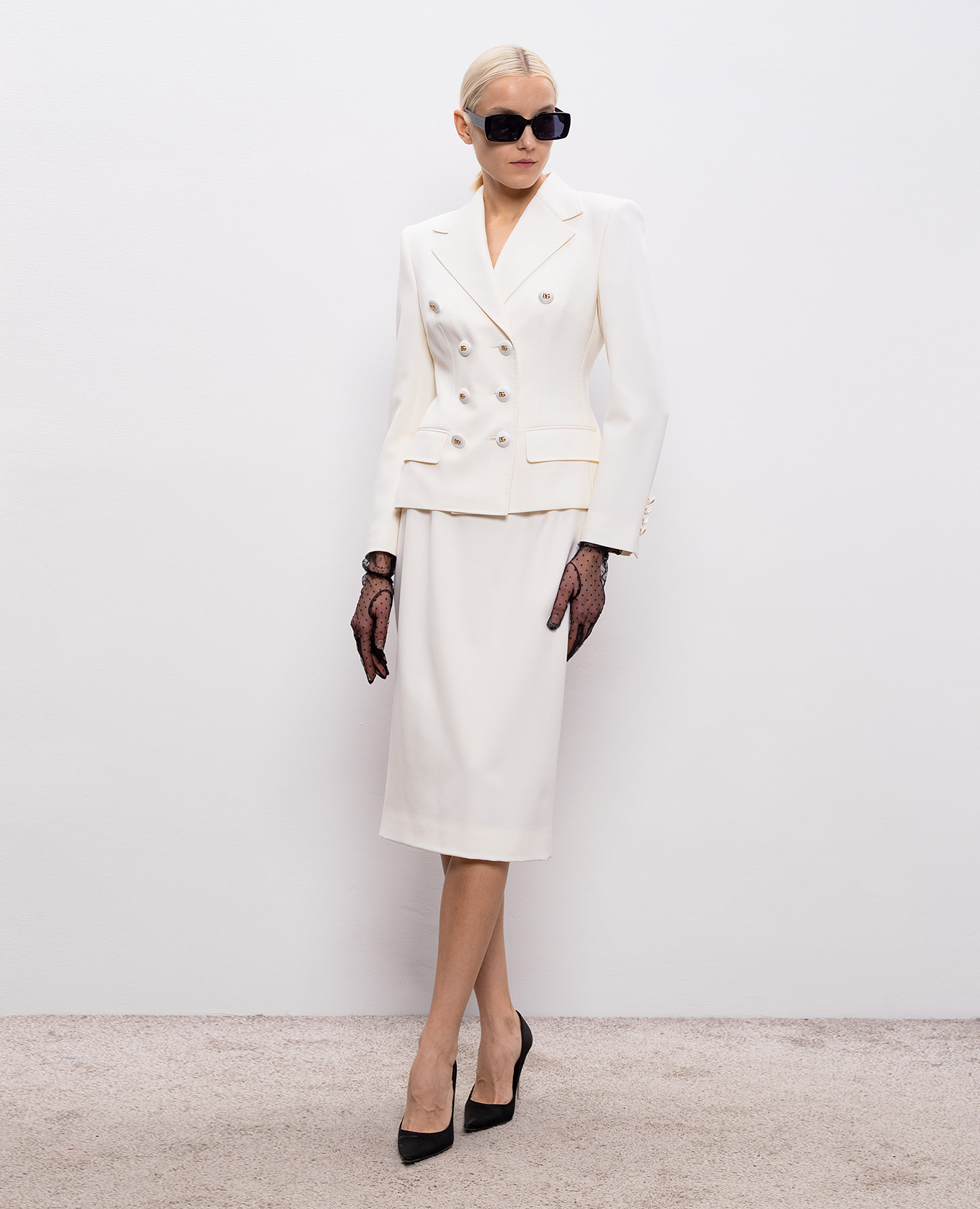 Ivory wool pencil skirt Dolce&Gabbana 2