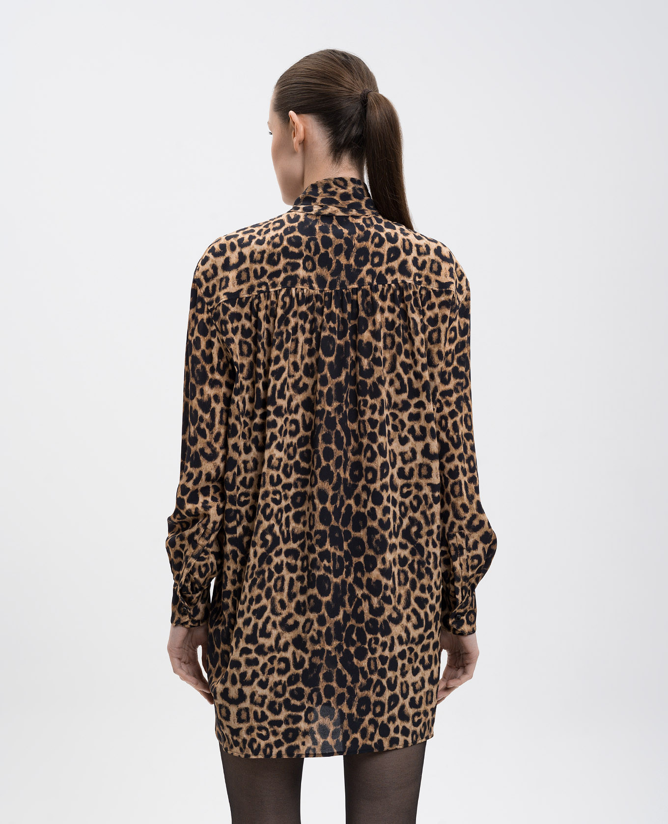

Animal print silk mini dress Saint Laurent, Brown