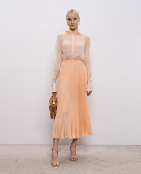 Ermanno Scervino Orange pleated silk skirt D482O360XFU