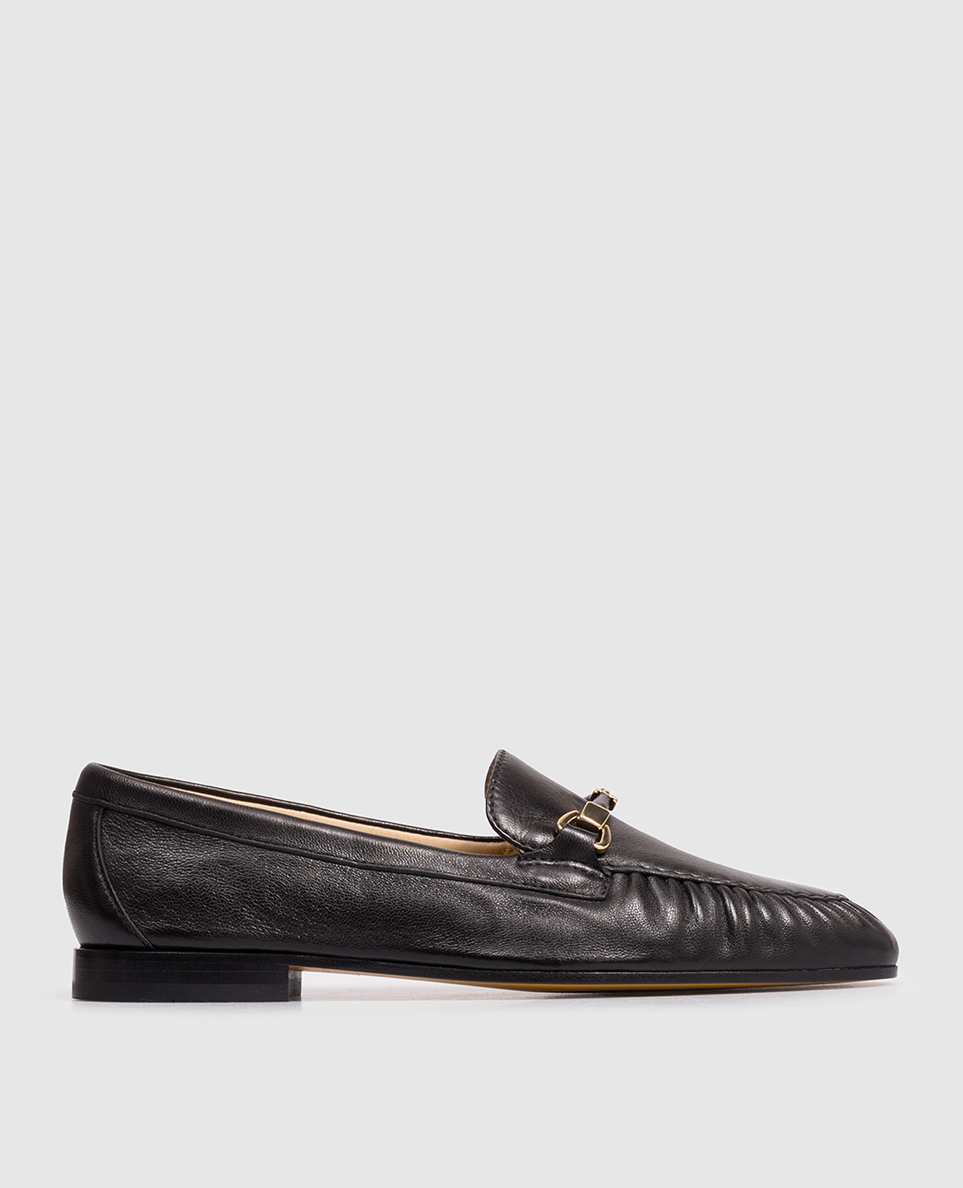 Black leather loafers with logo Doucal's