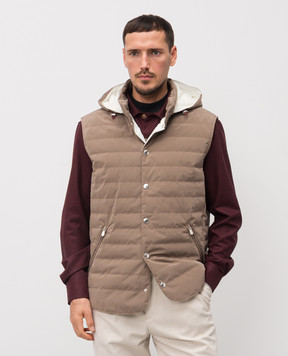 Brunello Cucinelli Brown down vest MM4791696