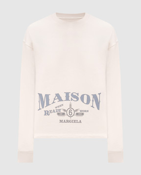 Maison Margiela MM6 Ivory sweatshirt with print SH0GU0044M25014
