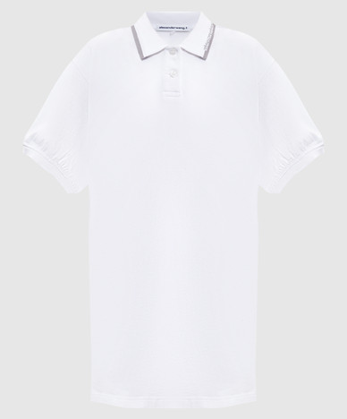 White mini polo dress with logo