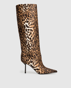 Le Silla BELLA beige boots made of leather with a leopard print pile 4236C080BMPPMAR