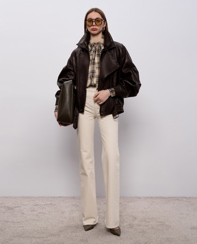 Saint Laurent Beige Lavallière check shirt 838890Y31VA