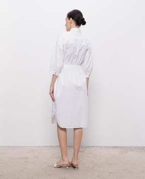 Peserico White shirt dress with monil chain S0256701979