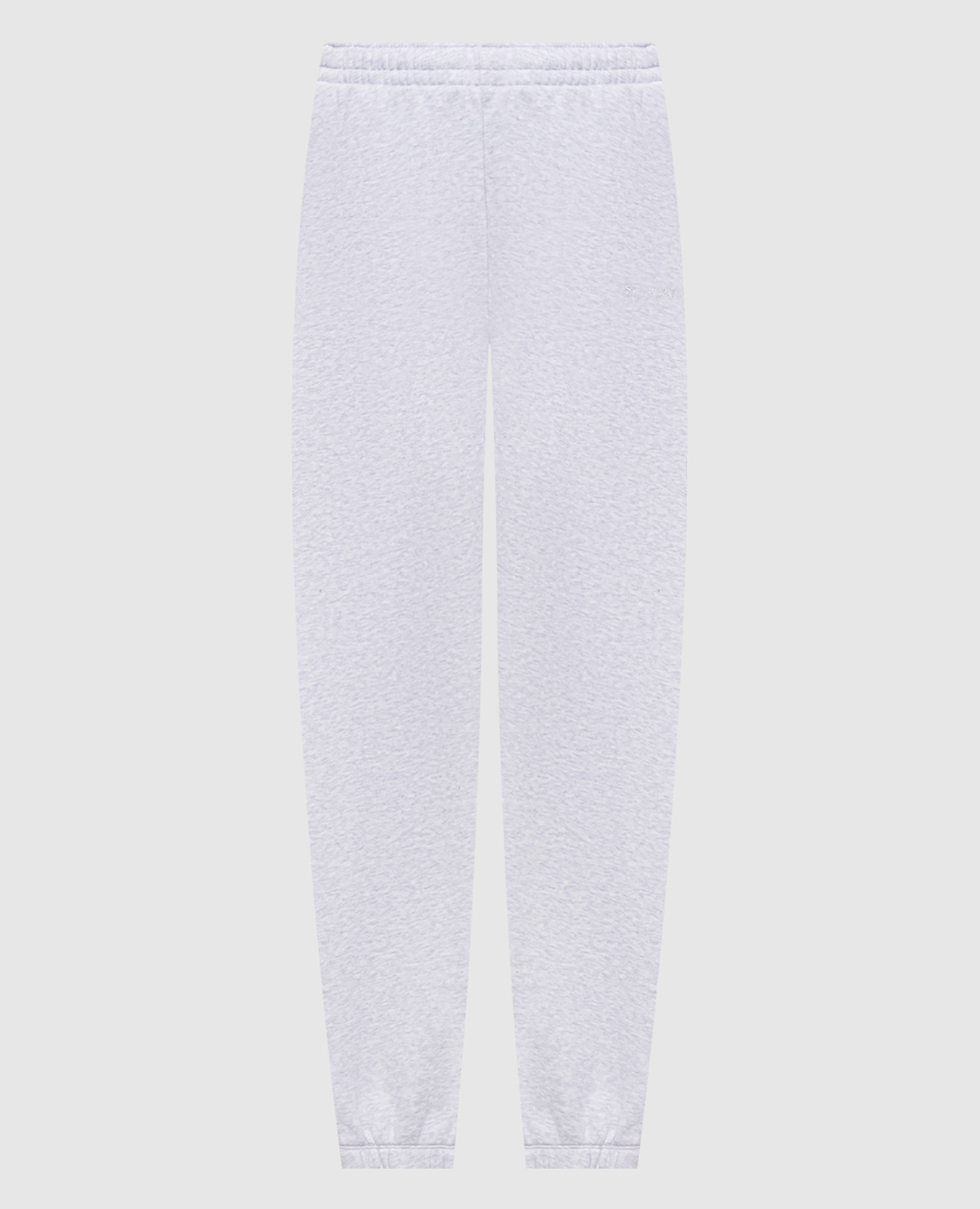 Pantalon de jogging gris chiné isolé avec broderie logo