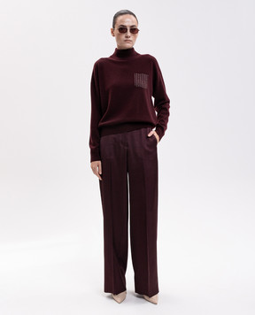 Peserico Burgundy wool, silk and cashmere sweater with monil chain S99996F12A9283
