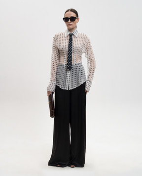 Ermanno Scervino White polka dot silk blouse D482K759XPN