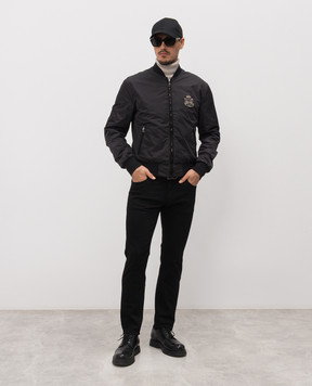 Dolce&Gabbana Black slim jeans with logo GY07CDG8OW8
